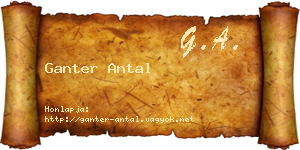 Ganter Antal névjegykártya